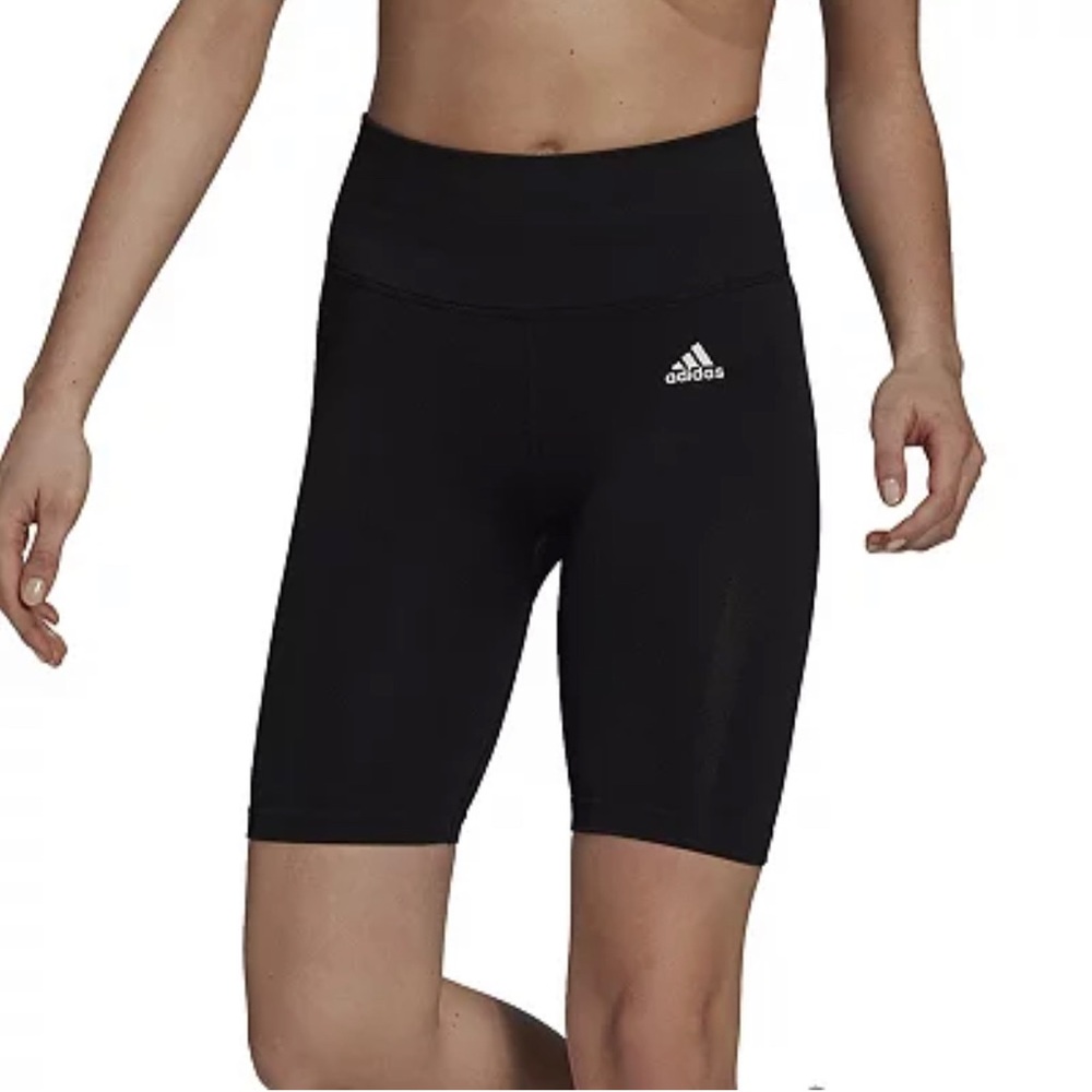 Adidas D2M Seamless High Rise Bike Shorts Black Size M/L Retro 80’s 90’s